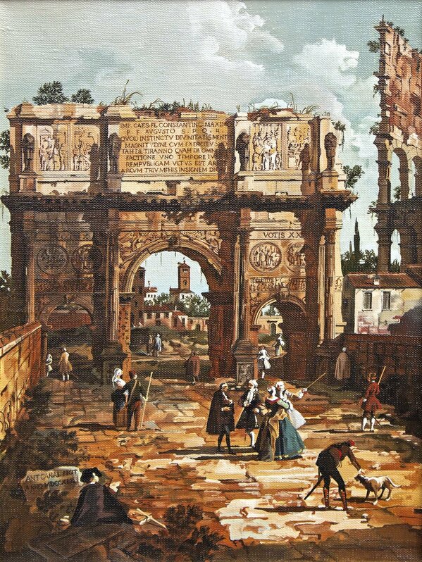 Rome kópia podľa Canaletta 45 x 35 cm olej na plátne